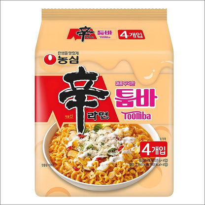 Nongshim Shin Ramyun Toomba (Creamy & Spicy Bag Noodles) 137g x 4 Packs