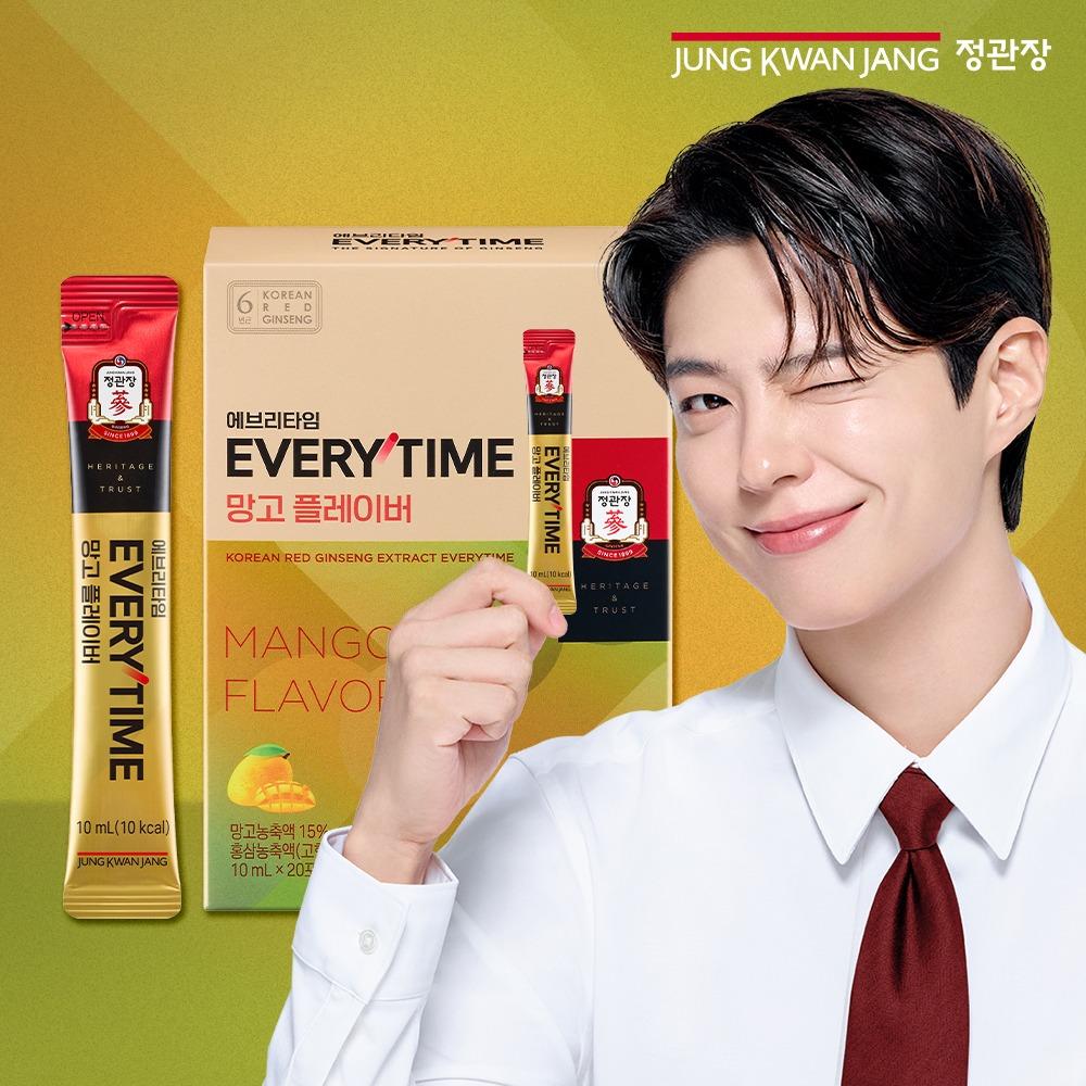 [Inner Beauty] CheongKwanJang Everytime Mango Flavor (10ml*20 Sticks) - Red Ginseng for Skin Glow & Vitality