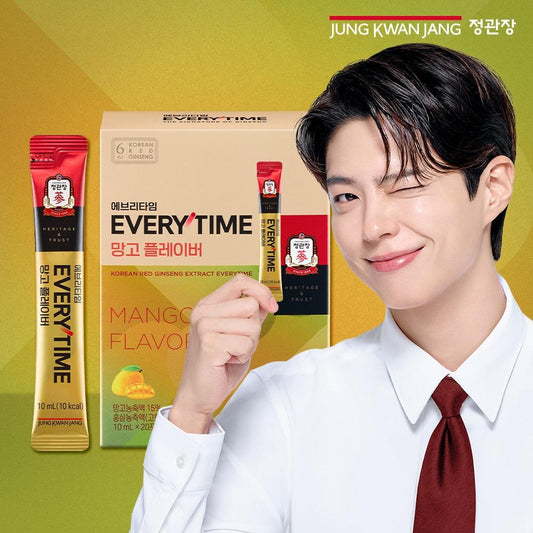 [Inner Beauty] CheongKwanJang Everytime Mango Flavor (10ml*20 Sticks) - Red Ginseng for Skin Glow & Vitality
