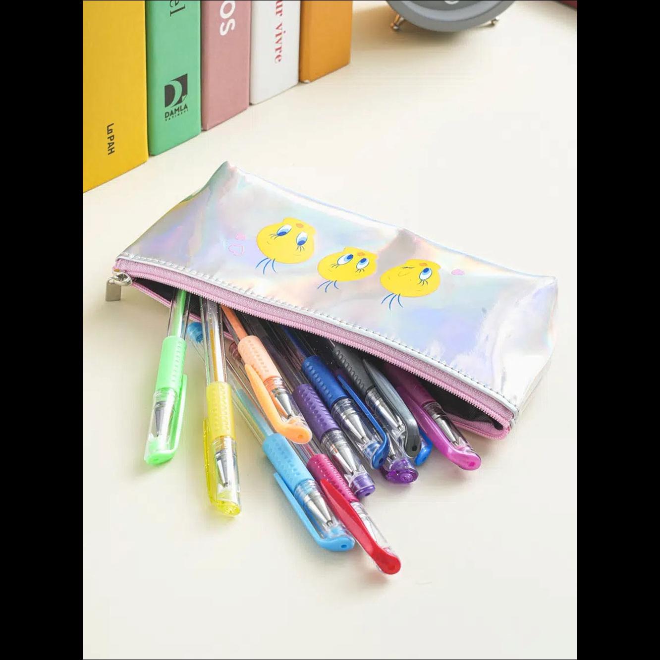[K-Stationery] Daiso Korea Looney Tunes Tweety Hologram Pencil Case - Cute Korean Stationery School Supplies