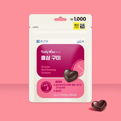[Chong Kun Dang] Daily Wise Red Ginseng Gummy 21g (7 Days) - Premium 6-Year Korean Red Ginseng Extract Chews, Fatigue Relief, K-Beauty