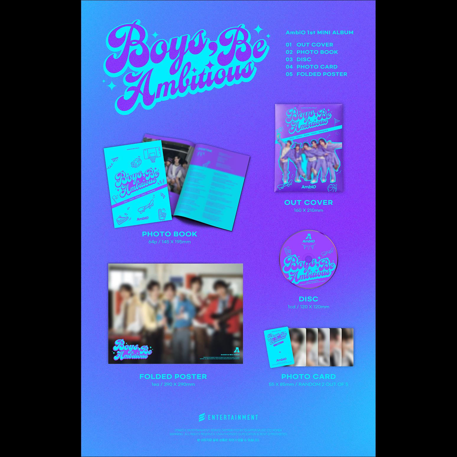 AmbiO [Boys Be Ambitious] 1st Mini Album + Free Gift