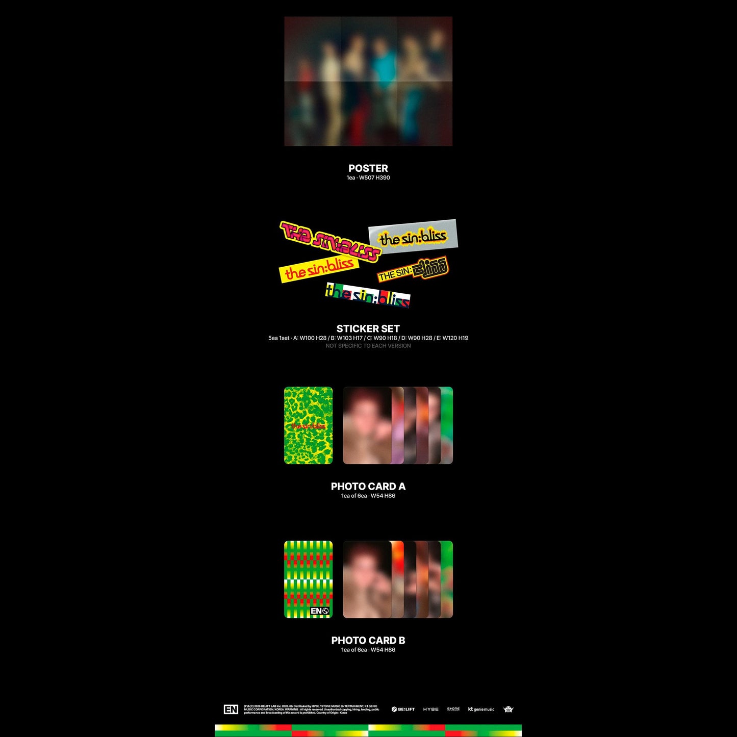 [Pre-order] ENHYPEN - THE SIN  BLISS (TAKE 1 Ver./TAKE 2 Ver./TAKE 3 Ver./TAKE 4 Ver.) + Free Gift