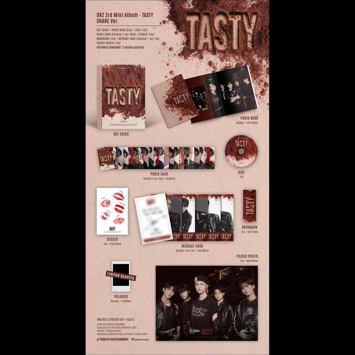 DKZ [TASTY] 3rd Mini Album (INVITATION ver. SNARE ver.) + Free Gift