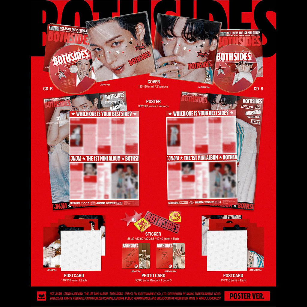(POSTER Ver.) NCT JNJM [BOTH SIDES] 1st Mini Album + Free Gift