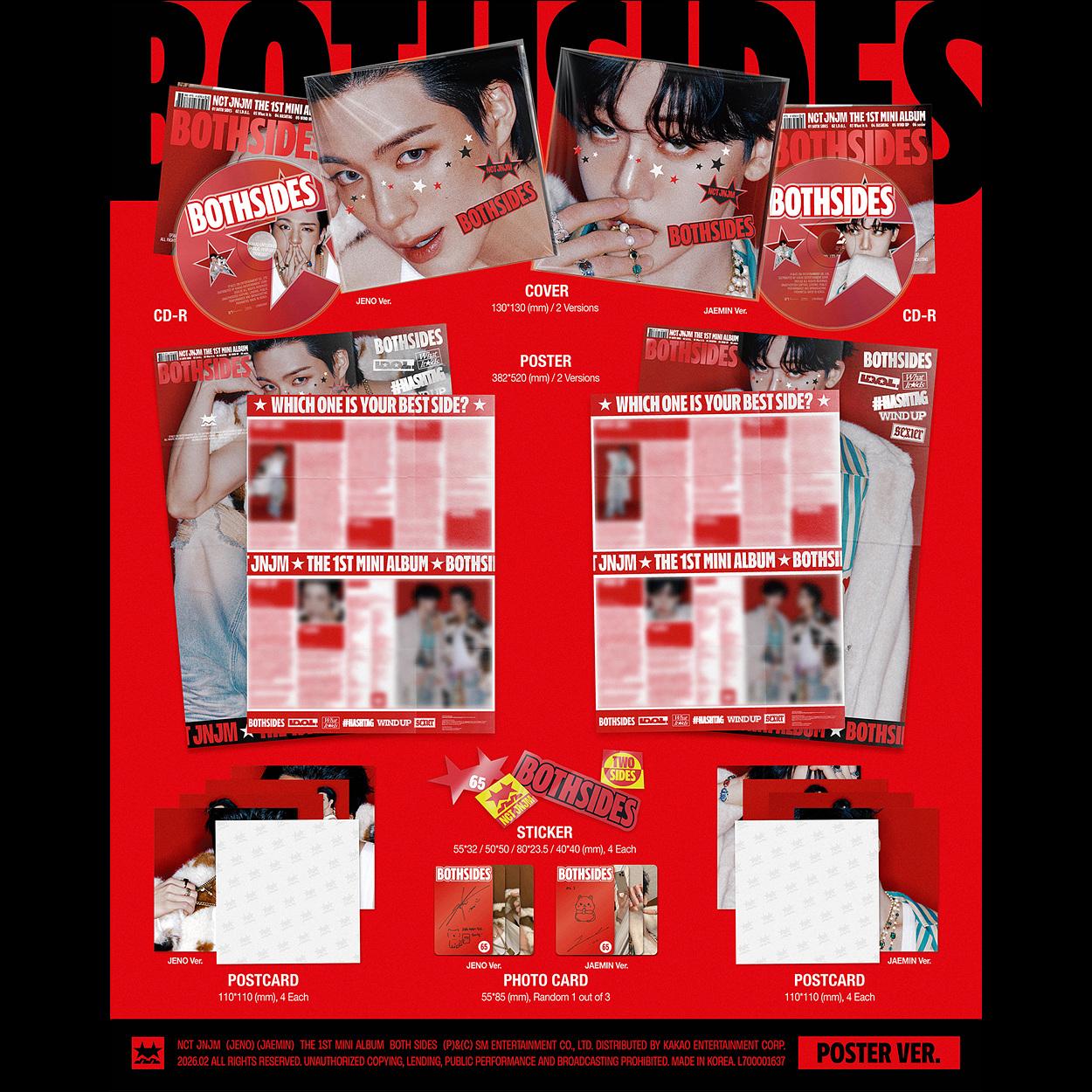 (POSTER Ver.) NCT JNJM [BOTH SIDES] 1st Mini Album + Free Gift