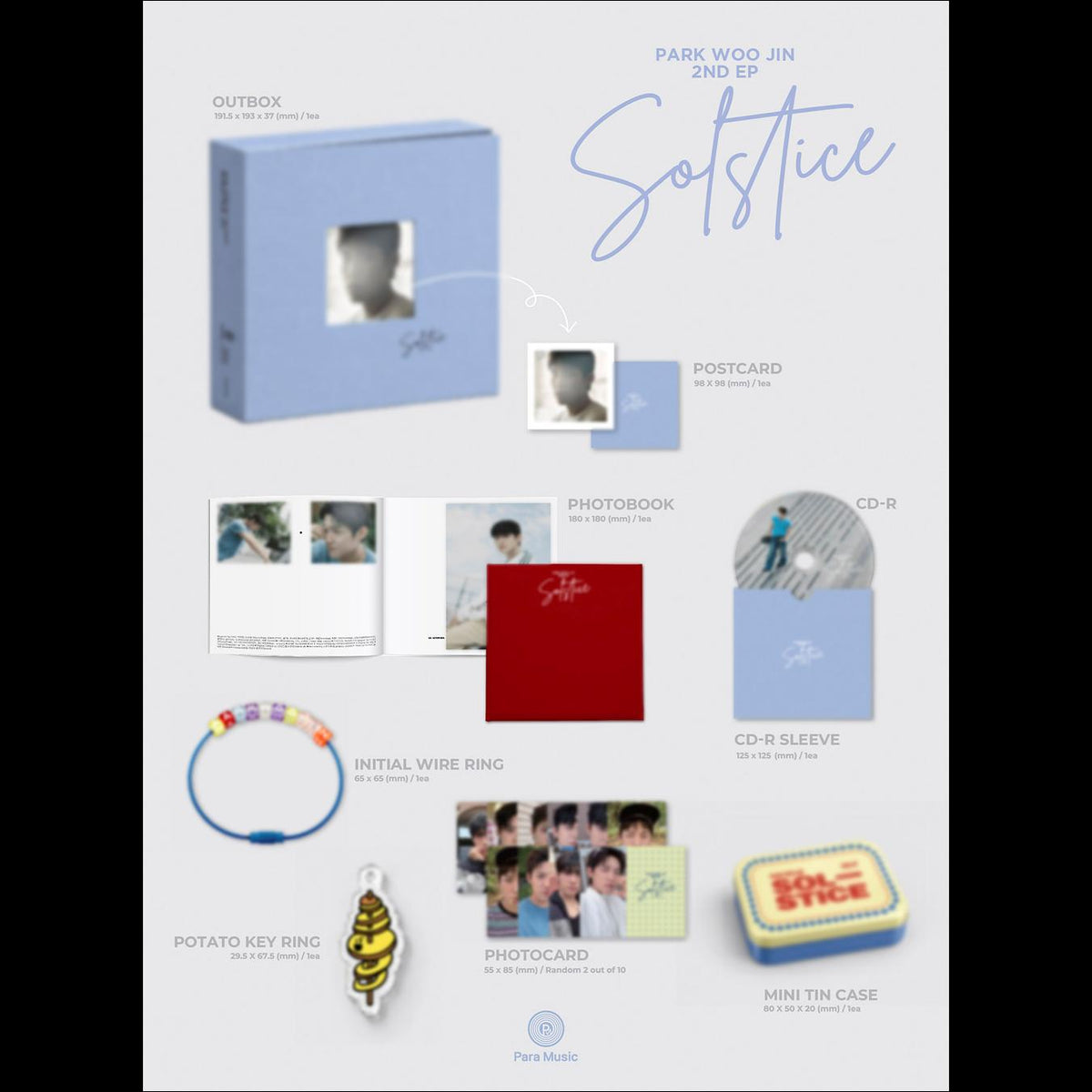 [Pre-order] PARK WOO JIN (AB6IX) [SOLSTICE] 2nd Mini Album + Free Gift