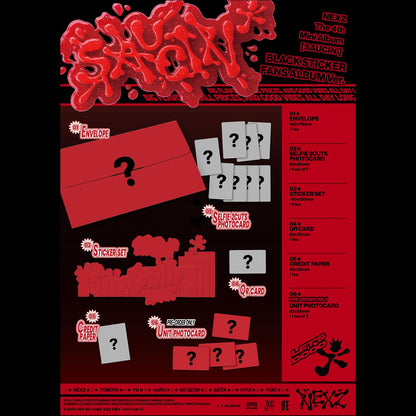 [Pre-order] NEXZ [SAUCIN’] 4th Mini Album (BLACK STICKER FANS ALBUM ver. / YELLOW STICKER FANS ALBUM ver.) + Free Gift