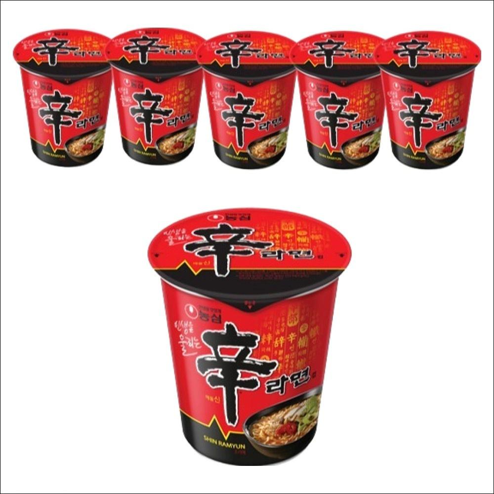 Nongshim Shin Ramyun Cup (Small) 65g x 6 Cups (1 Bundle)