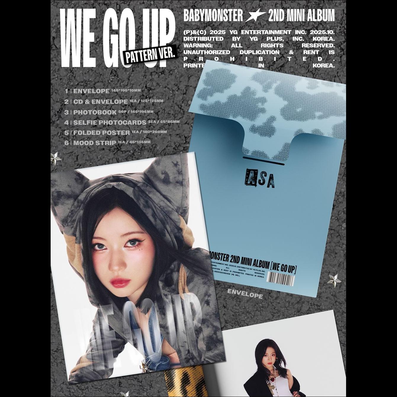 BABYMONSTER [WE GO UP] PATTERN Ver. / 2nd MINI ALBUM + Free Gift