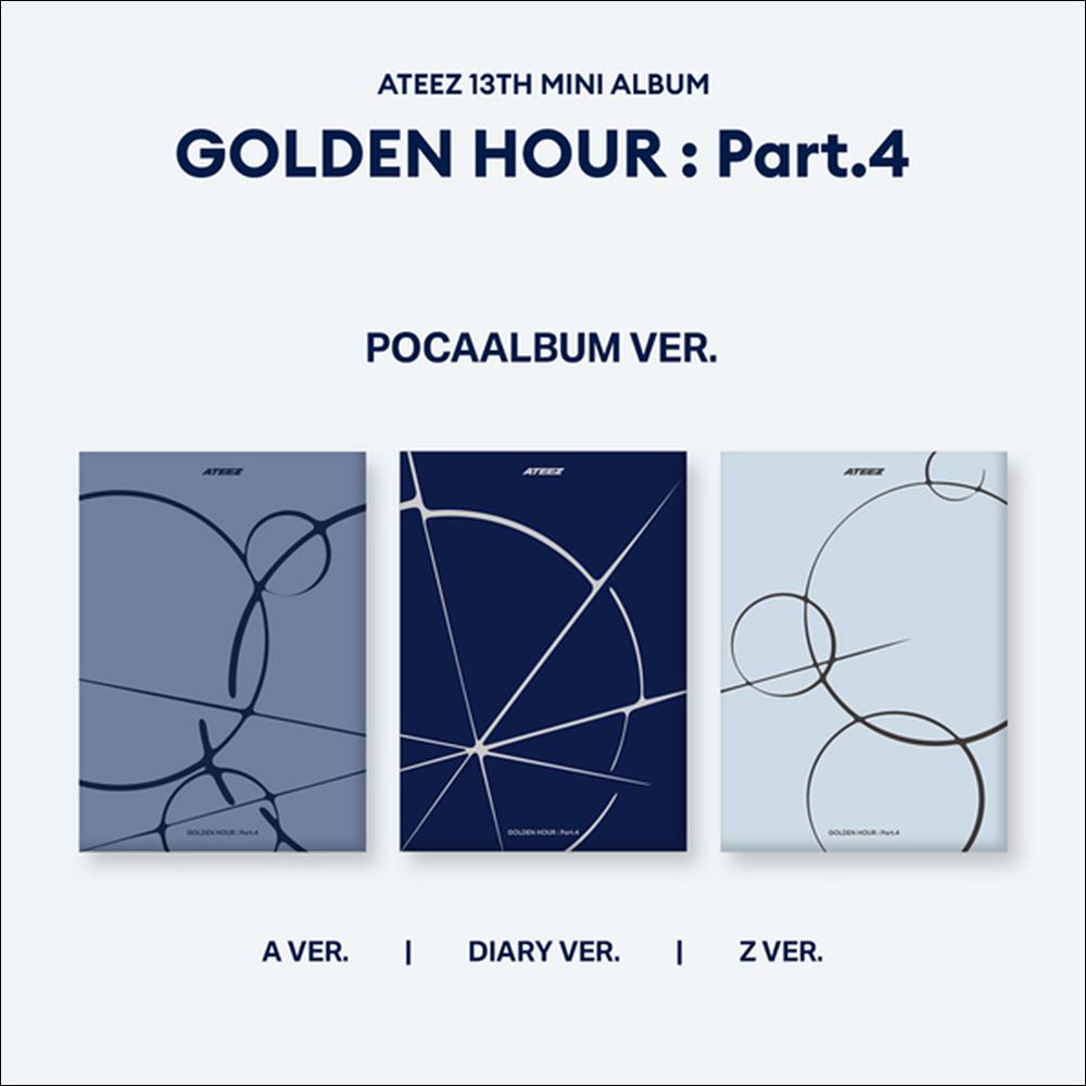 ATEEZ - GOLDEN HOUR  Part.4 (POCAALBUM VER.) (A Ver / Diary Ver / Z Ver) + Free Gift