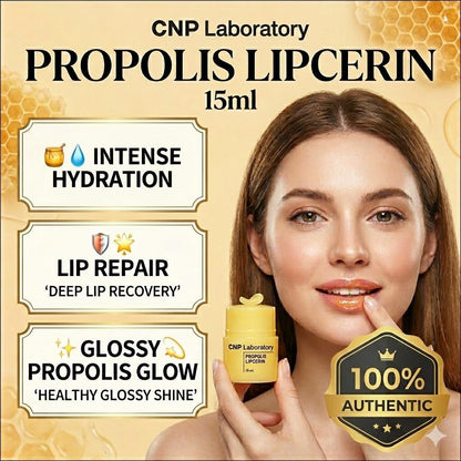 [CNP Laboratory] Propolis Lipcerin 15ml - 12-Hour Intensive Lip Care, Honey Glow Lip Mask & Balm, Dead Skin Cell Care, K-Beauty