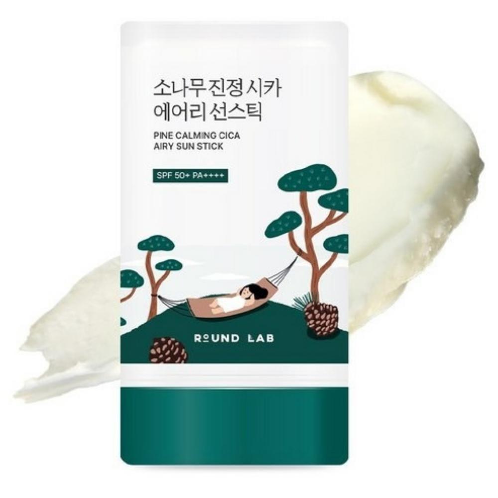 [Round Lab] Pine Calming Cica Airy Sun Stick SPF50+ PA++++ - Sebum Control & Lightweight Soothing Care, 19g | Olive's K-beauty