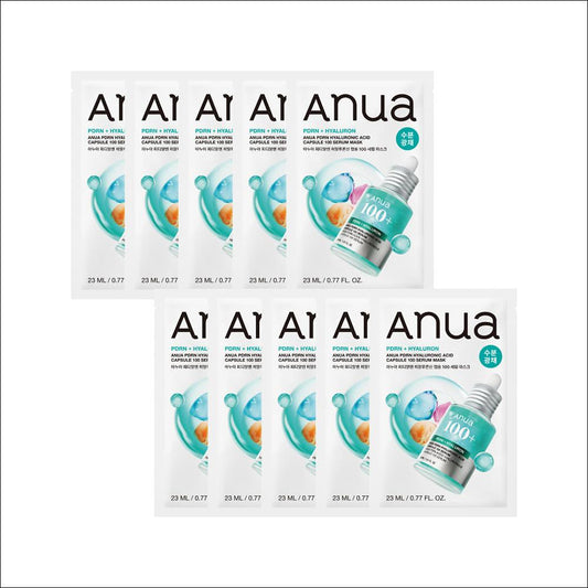 [Anua] PDRN Hyaluronic Acid Capsule 100 Serum Mask - 10 Sheets, Intensive Anti-Aging & Inner Wrinkle Care, Collagen Repair Mask, K-Beauty