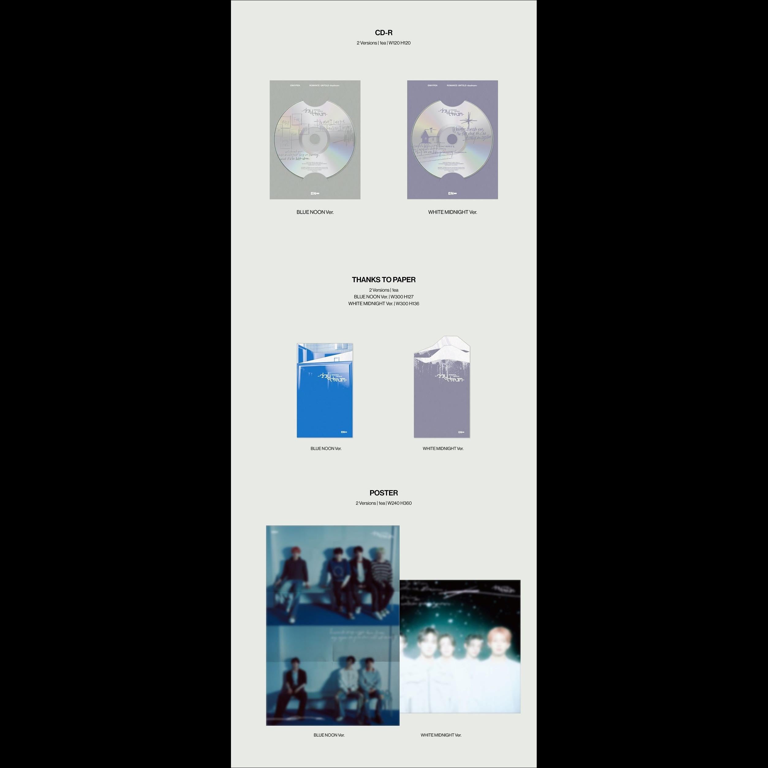 ENHYPEN ROMANCE : UNTOLD daydream (BLUE NOON Ver. / WHITE MIDNIGHT Ver.)