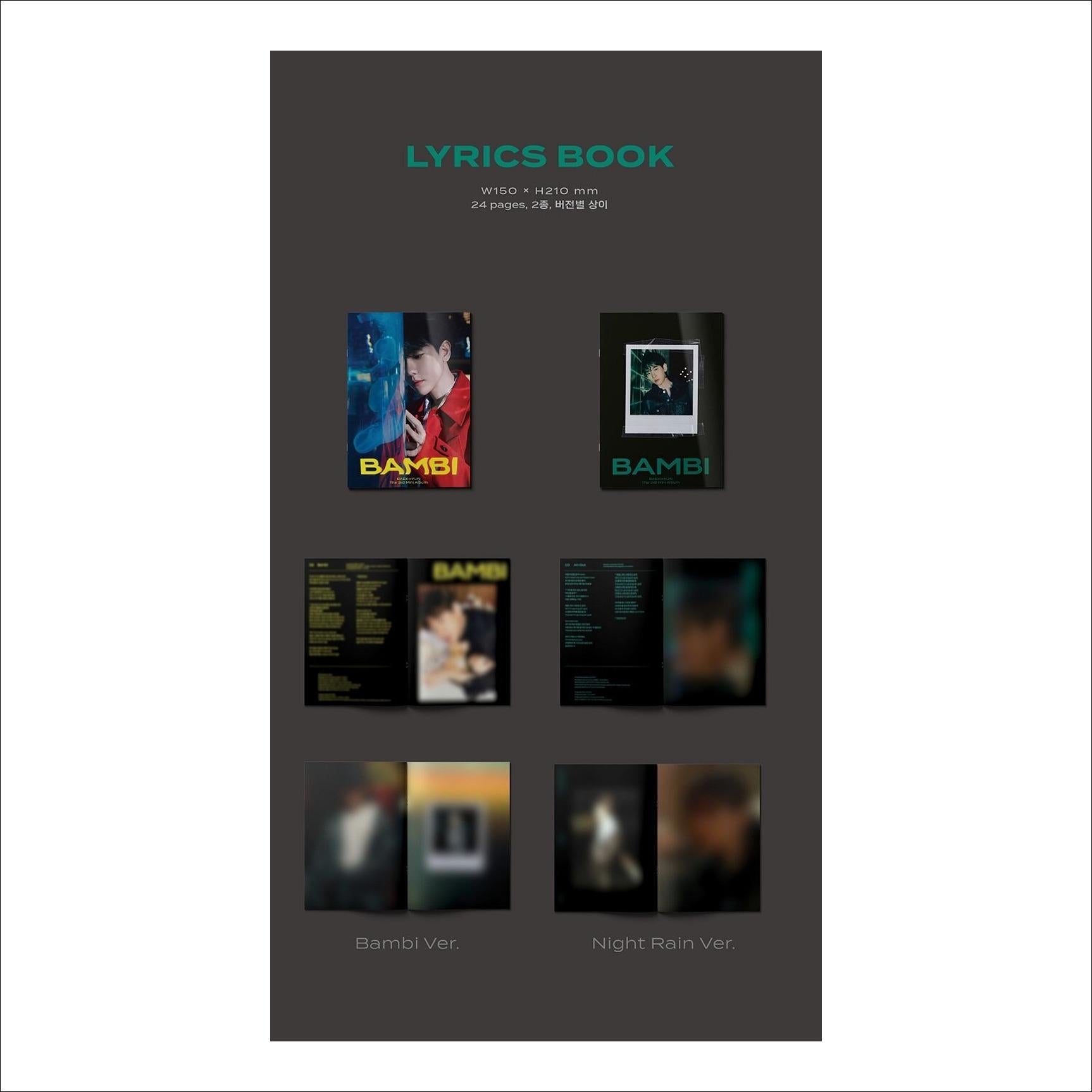 BAEKHYUN(EXO) - Bambi Photobook Ver. Album