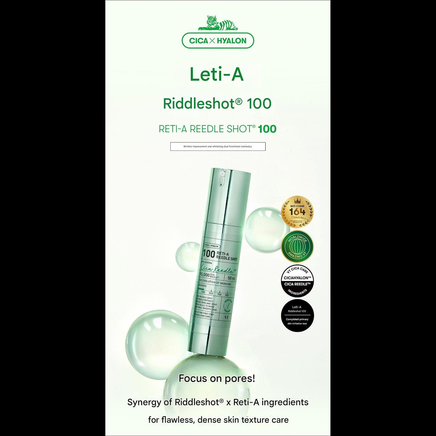 VT RETI-A REEDLE SHOT 100 Wrinkle Improvement & Brightening Dual Functional Cosmetics