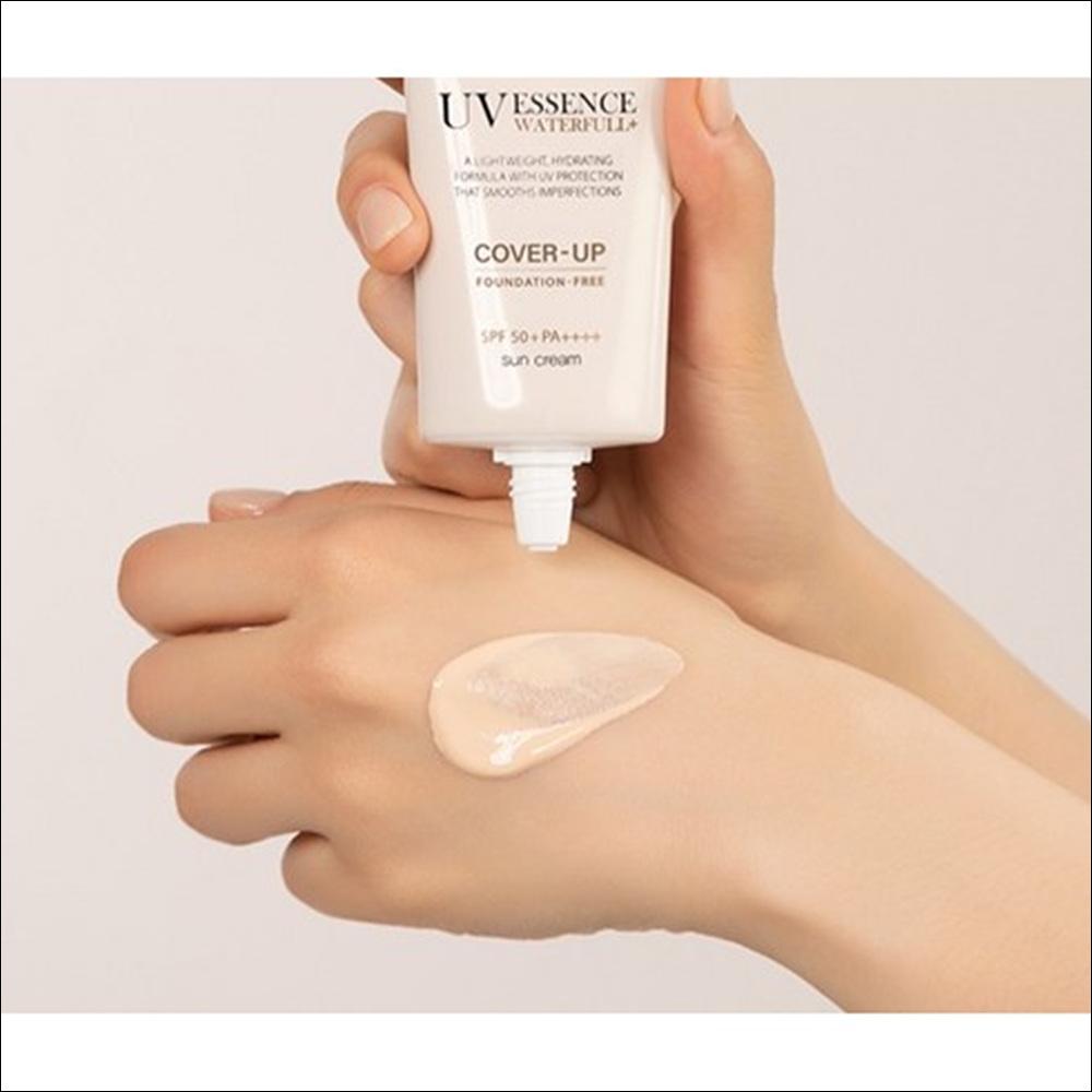[d'Alba] Waterfull Tone-Up Sunscreen [Cover Beige] SPF50+ PA++++ (50ml x 2pcs Bundle) - Vegan Sun Cream, Foundation-Free Coverage