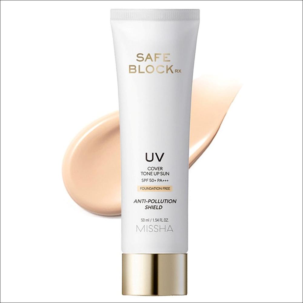 [Missha] Safe Block RX Cover Tone Up Sun SPF50+ PA++++ - High Coverage & Skin Cooling, 50ml | Olive's K-beauty