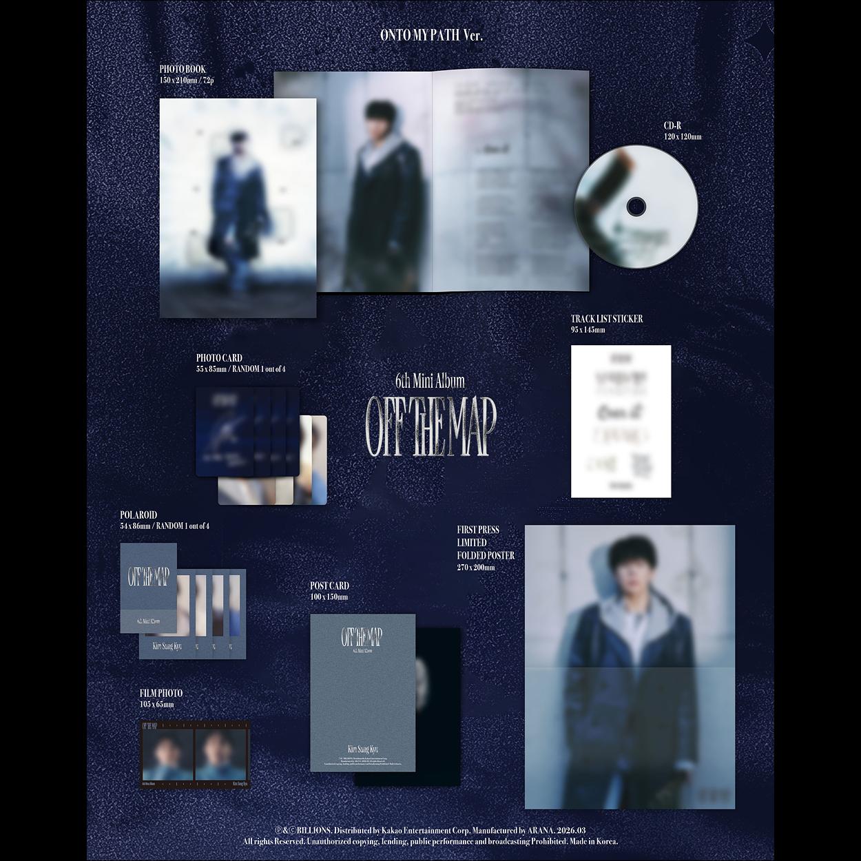 Kim Sung Kyu (INFINITE) [OFF THE MAP] (OFF THE MAP Ver. / ONTO MY PATH Ver.) + Free Gift