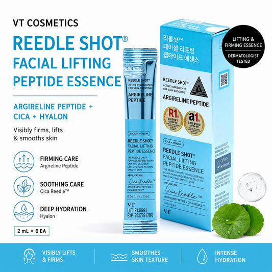 [VT] Reedle Shot Facial Lifting Peptide Essence (2ml x 6pcs) | Micro-Needle Firming Ampoule, K-Beauty