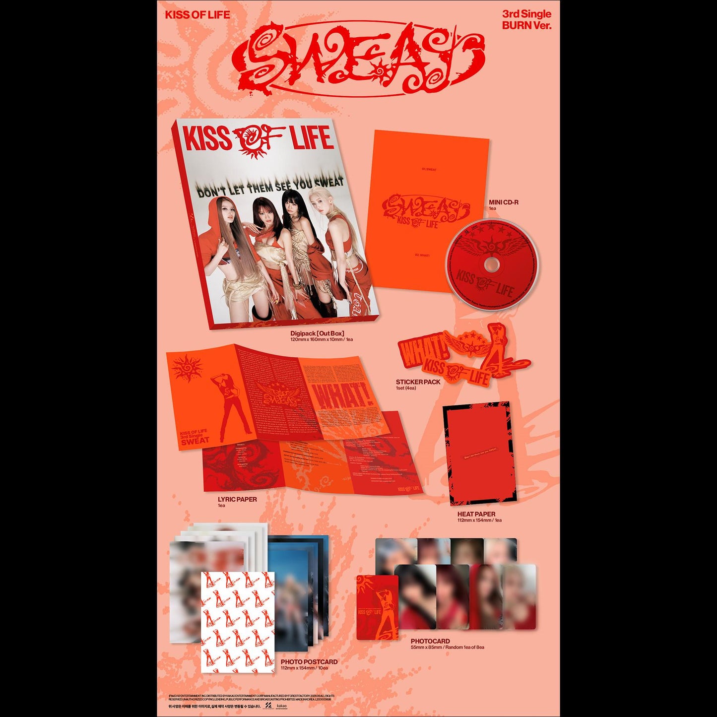 [Pre-order] KISS OF LIFE 3rd Single [SWEAT] (HEAT Ver. / BURN Ver.) + Free Gift