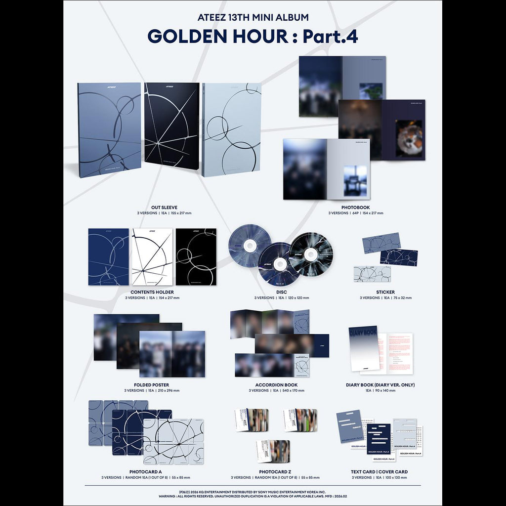 ATEEZ - GOLDEN HOUR  Part.4 (A Ver / Diary Ver / Z Ver)