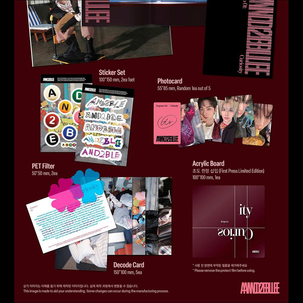 AND2BLE [Sequence 01 Curiosity] 1st Mini Album (Unnatural ver. / Gazed ver. / Break ver.) + Free Gift