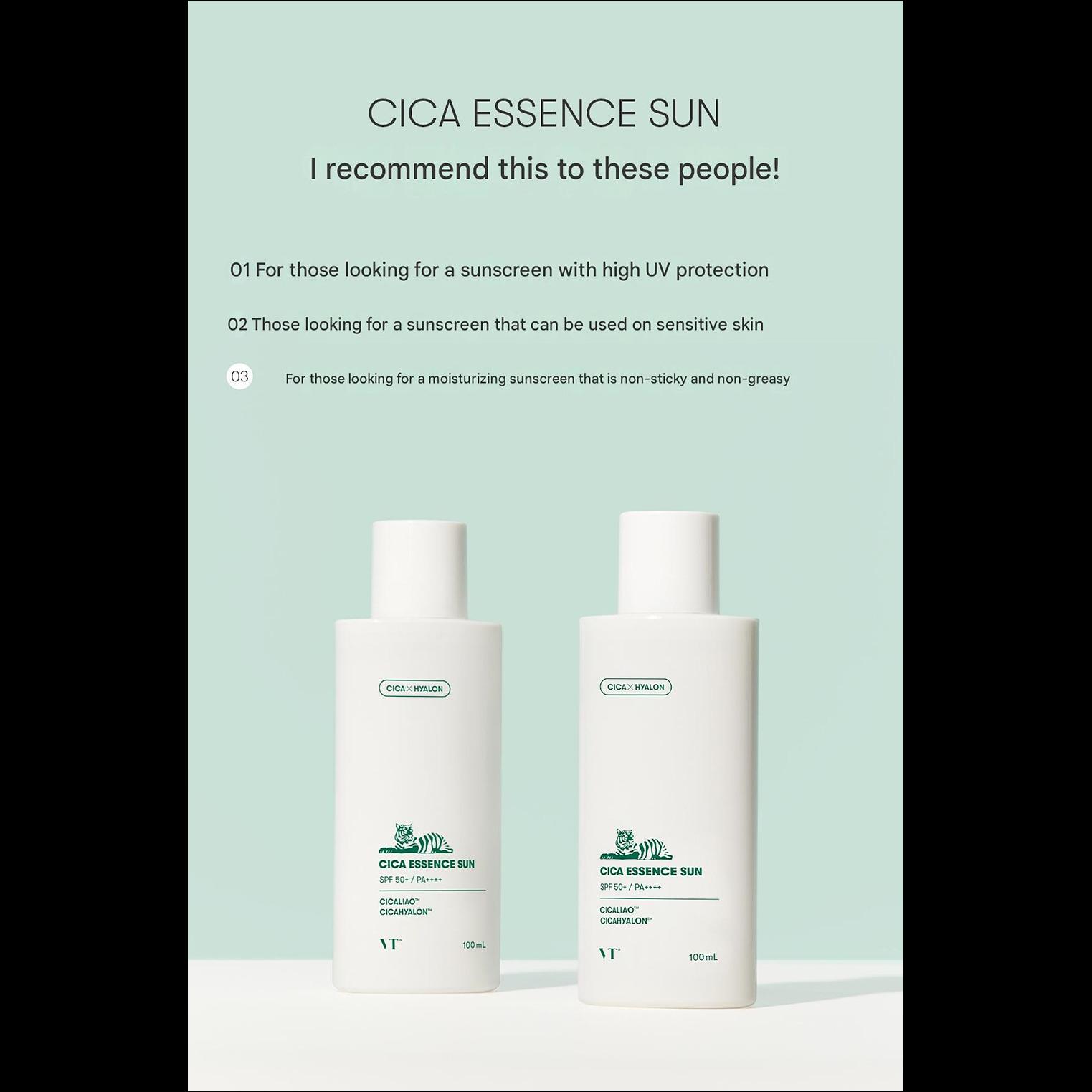 VT CICA SUN ESSENCE UV Protection & Brightening & Wrinkle Improvement Triple Functional Cosmetics