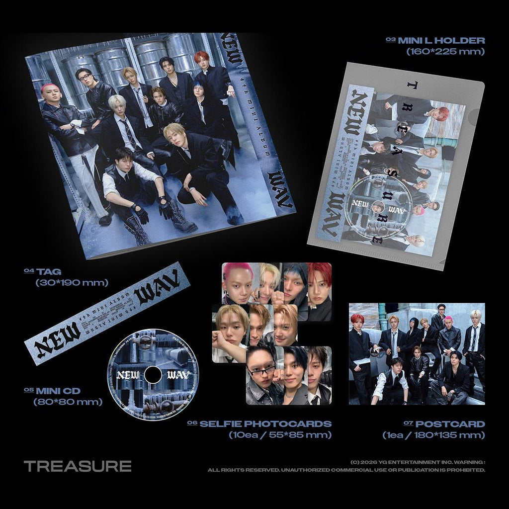 TREASURE [NEW WAV] 4th Mini Album (RED VER./ICE VER.) + Free Gift