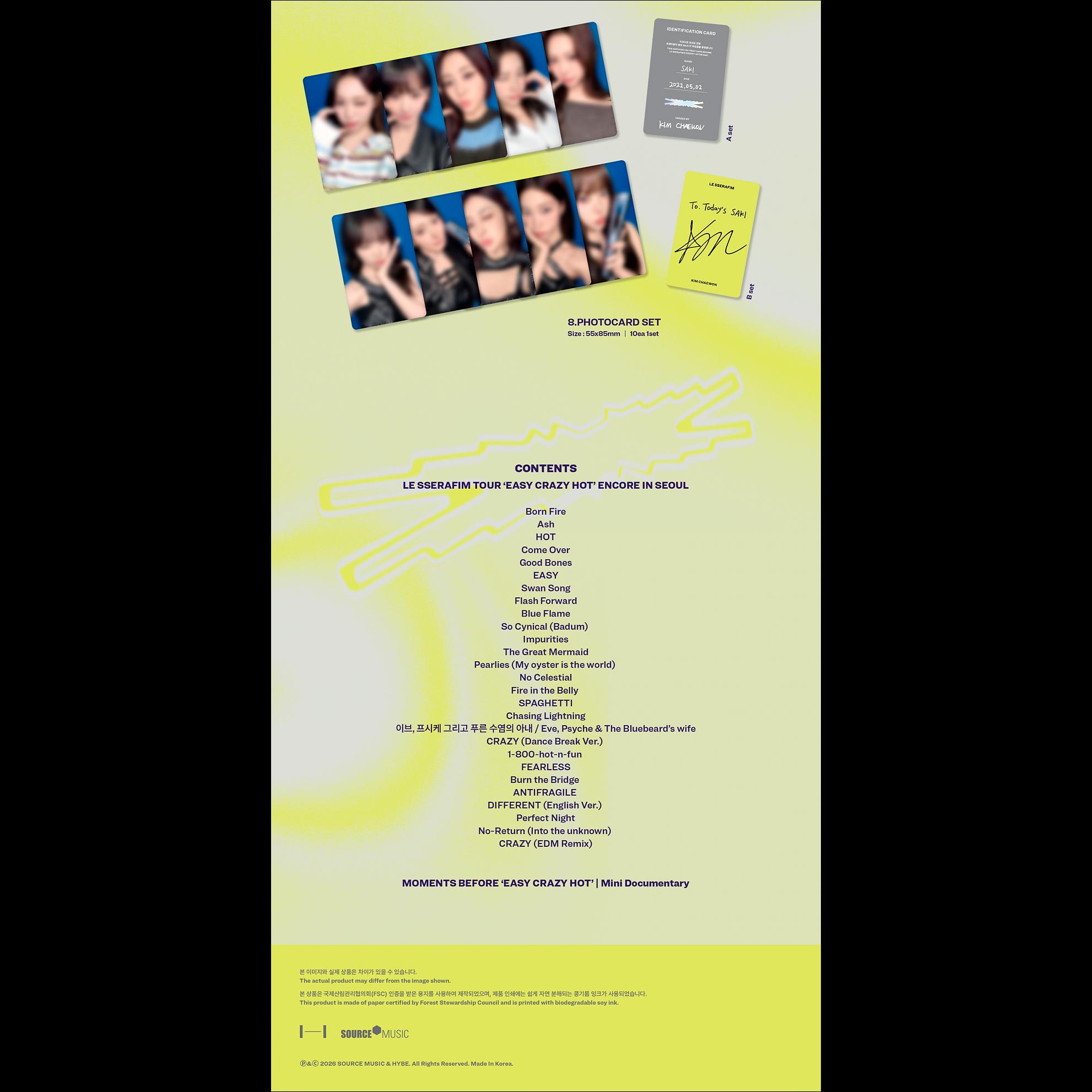 [SITE POB] LE SSERAFIM TOUR 'EASY CRAZY HOT' ENCORE IN SEOUL DC (Digital Code Ver.) + Free Gift