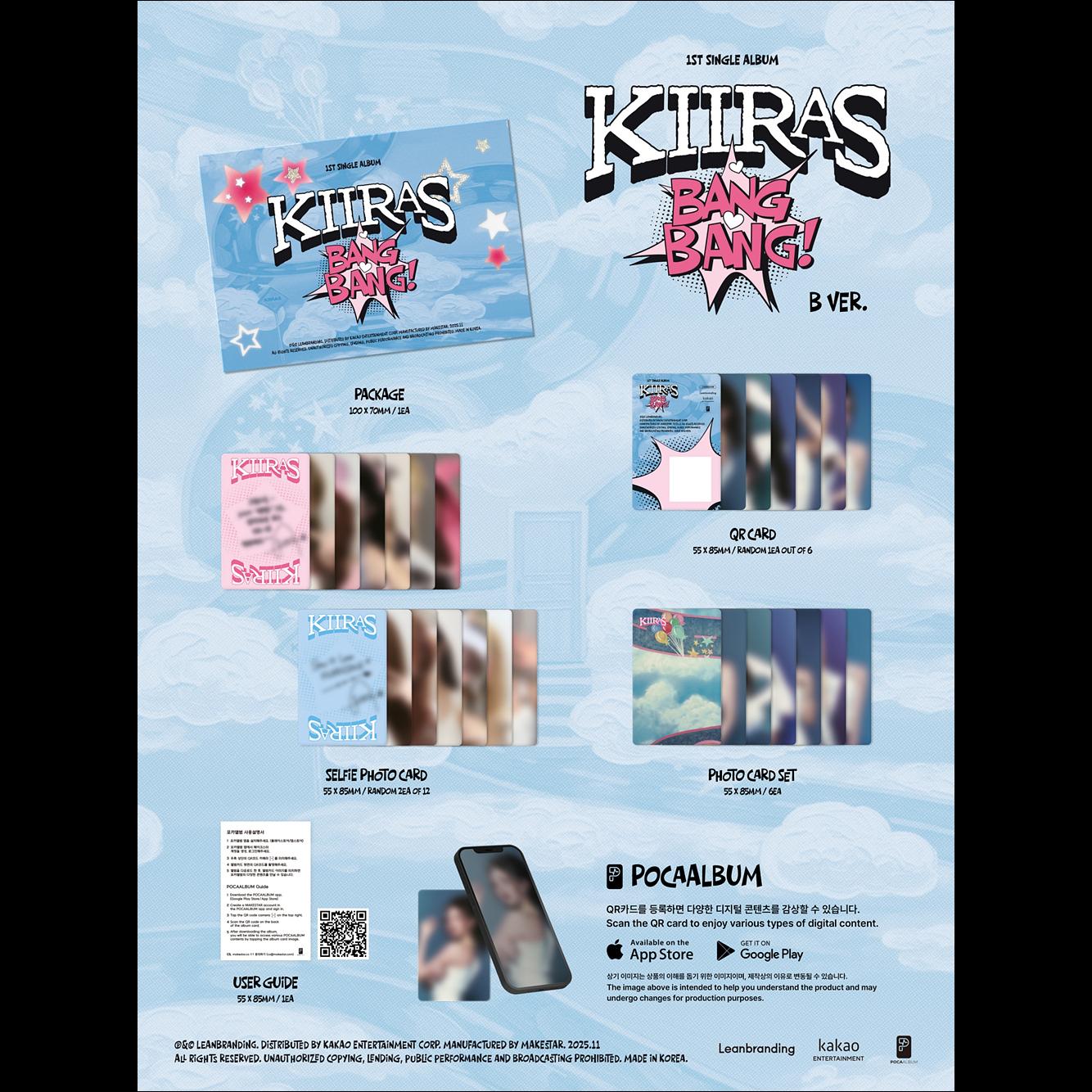 KIIRAS - BANG BANG! 1st Single Album (A ver. / B ver.) + Free Gift