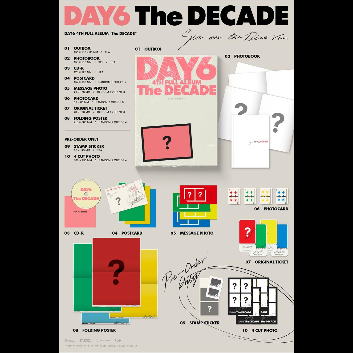 DAY6 - The DECADE 4th Full Album (Six on the dice ver. / City days ver.)