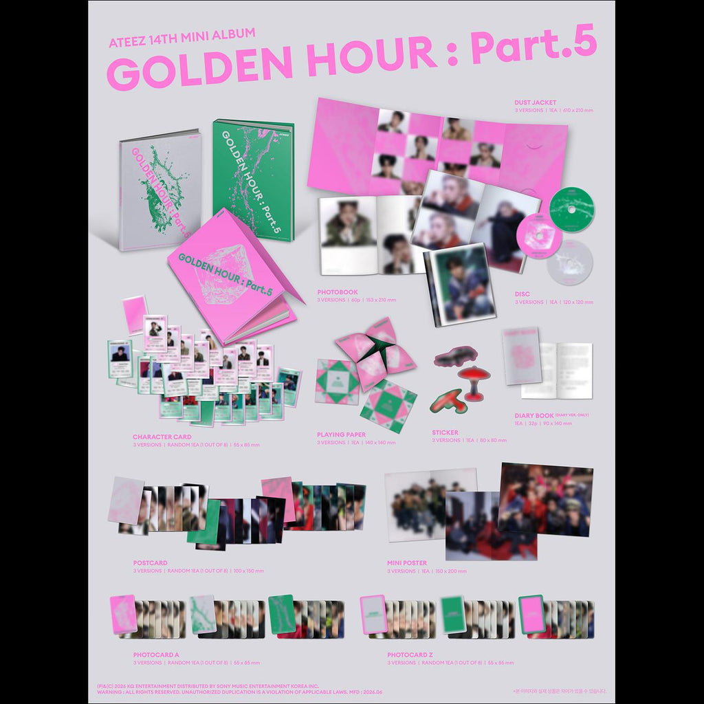 [Pre-order] ATEEZ [GOLDEN HOUR : Part.5] 14th Mini Album + Free Gift