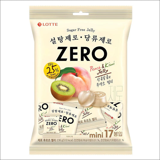 Lotte ZERO Fruit Jelly Mini (Sugar-Free Mixed Fruit) 238g (Approx. 17 Individual Packs)