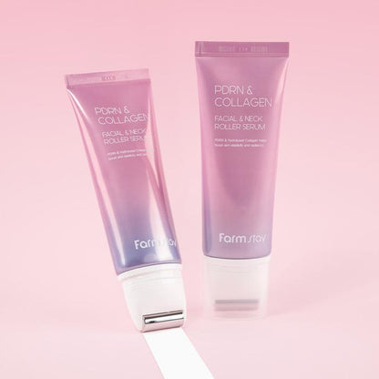 [Farmstay] PDRN & Collagen Facial & Neck Roller Serum (100ml) | Anti-Aging Lifting Massager Serum, K-Beauty
