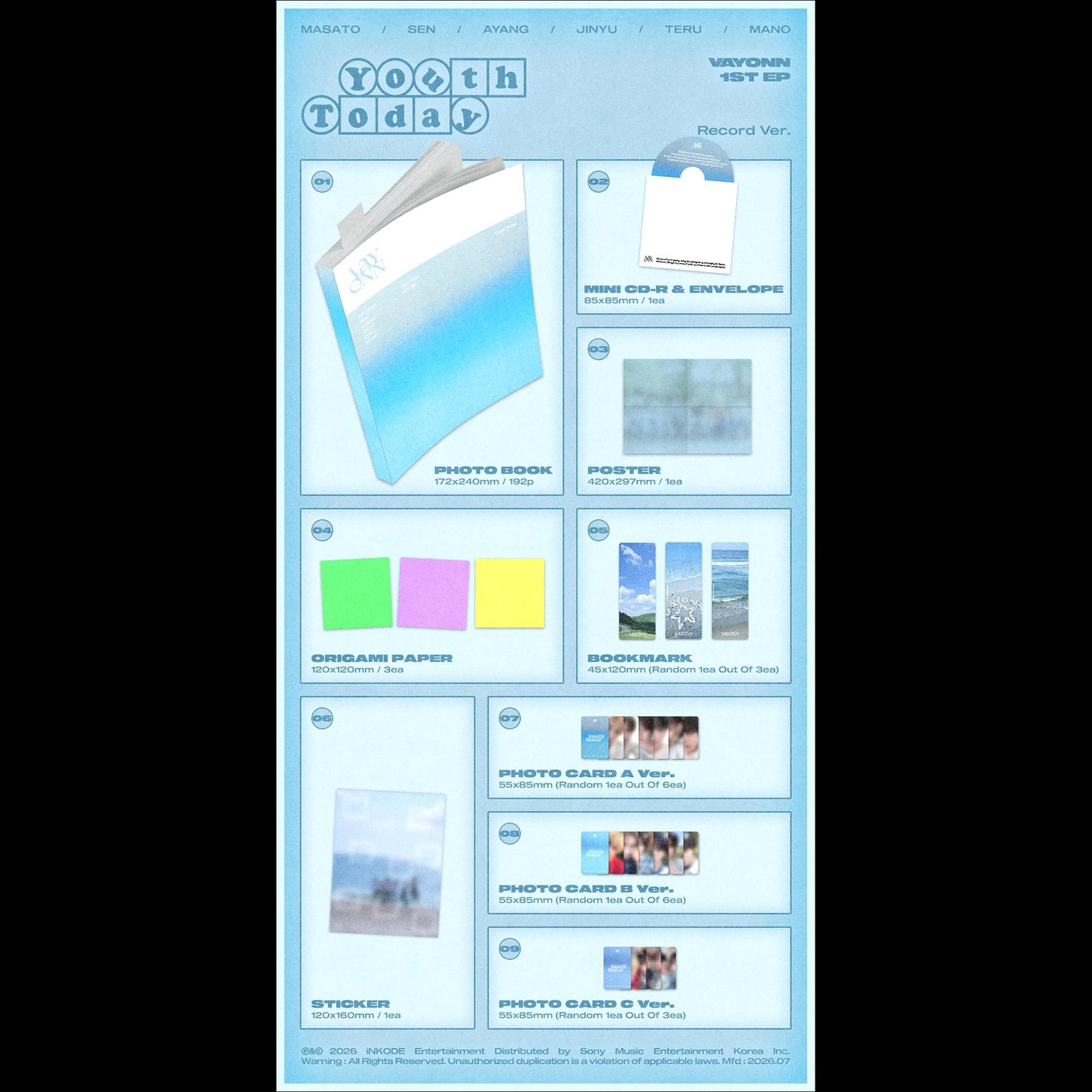 VAYONN 1ST EP 'Youth Today' (Record Ver.) + Free Gift