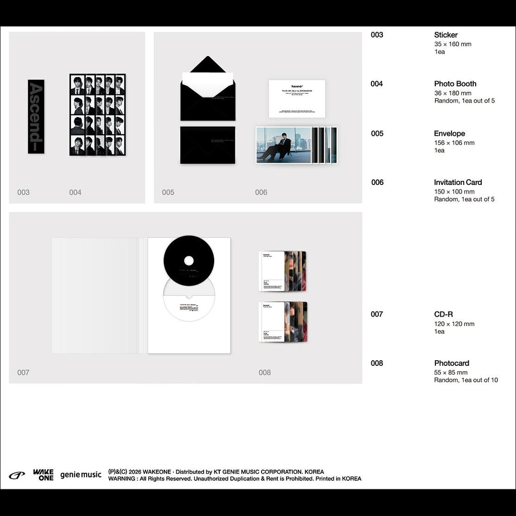 ZEROBASEONE The 6th Mini Album [Ascend-] Photobook Ver. (1 Ver. & 10 Ver.) + Free Gift