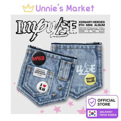 [Pre-order] Xdinary Heroes 9th Mini Album IMPULSE DENIM POUCH Ver KPOP Sealed + Free Gift