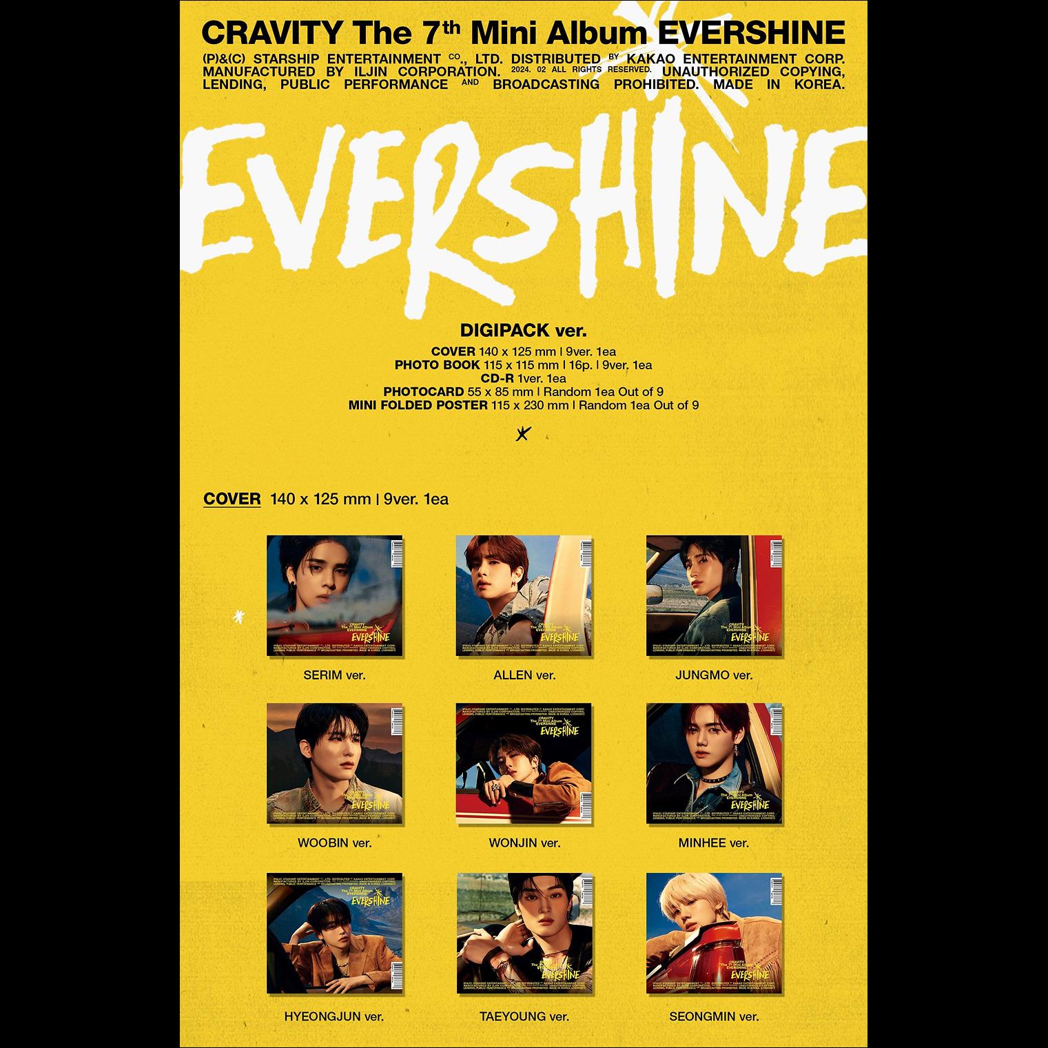 [NO POB] CRAVITY [EVERSHINE] DIGIPACK ver. Album