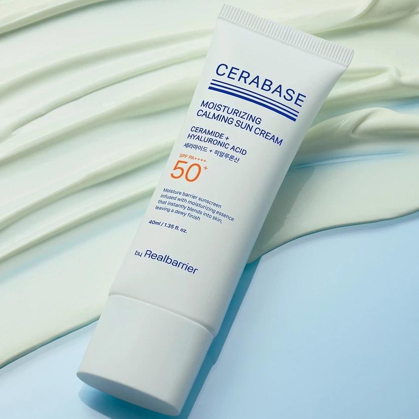 [by Real Barrier] Cera-Base Moisturizing Calming Sun Cream - SPF50+ PA++++ Skin Barrier Hydrating Tone-Up Makeup Base, 40ml | Olive's K-beauty