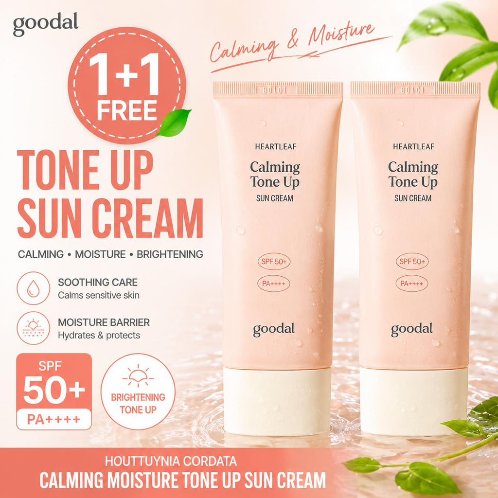 [Goodal] Houttuynia Cordata Calming Moisture Tone Up Sun Cream SPF50+ PA++++ Duo Set - 50ml x 2 (1+1 Pack) | Olive's K-beauty