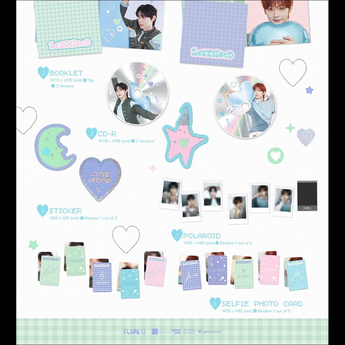 [SET/Pre-order] FLARE U [LOVEHOOD] Jewel Case Ver KPOP Album Sealed + Free Gift