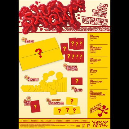 [Pre-order] NEXZ [SAUCIN’] 4th Mini Album (BLACK STICKER FANS ALBUM ver. / YELLOW STICKER FANS ALBUM ver.) + Free Gift