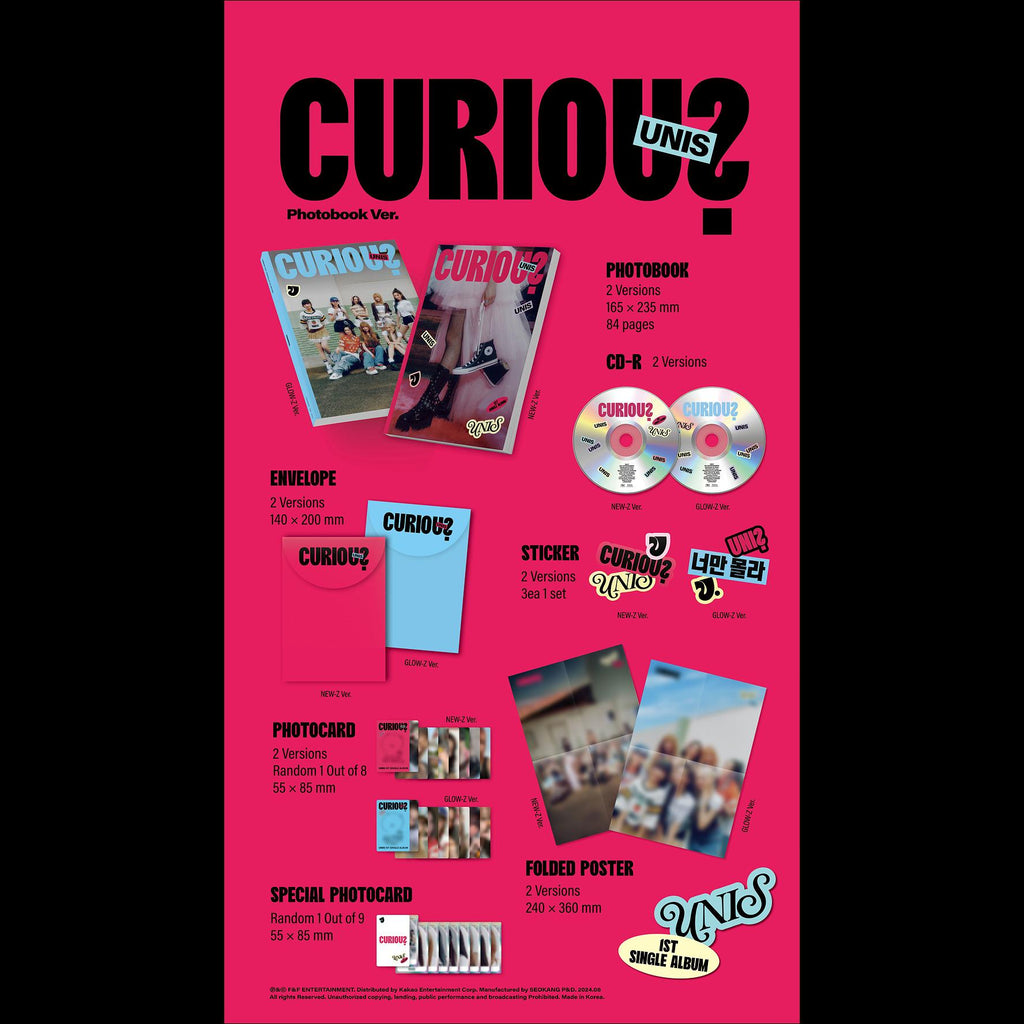 UNIS - CURIOUS Photobook Ver. (NEW-Z ver. / GLOW-Z ver.)