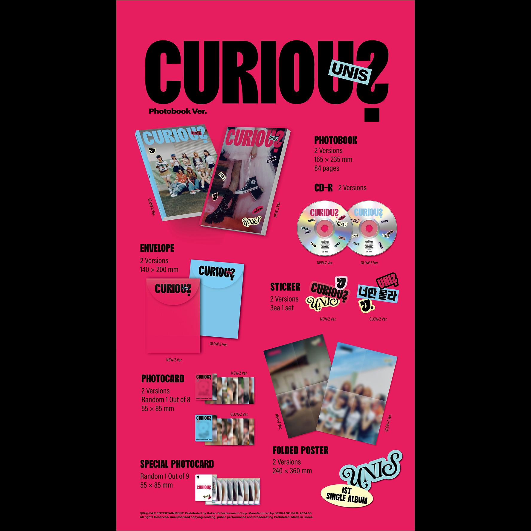 UNIS - CURIOUS Photobook Ver. (NEW-Z ver. / GLOW-Z ver.)
