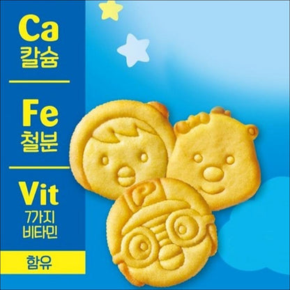 [Binggrae] Pororo and Friends Plain Crackers 65g (3 Pack) - Shelf-stable Dry Biscuits, Long Shelf Life Healthy Kids Snack