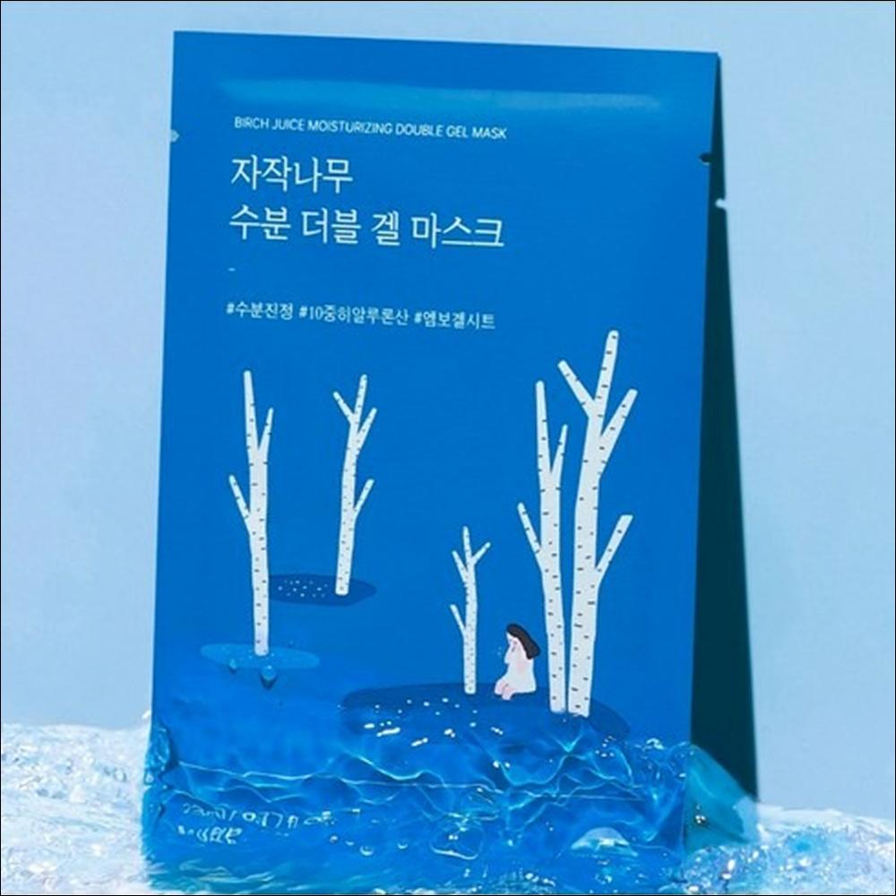 [Round Lab] Birch Juice Moisturizing Double Gel Mask - Instant Cooling & Deep Hydrating Sheet Pack, 23ml | Olive's K-beauty