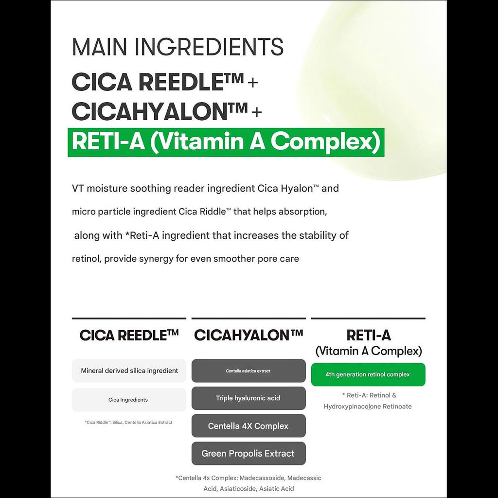 VT RETI-A REEDLE SHOT 100 Wrinkle Improvement & Brightening Dual Functional Cosmetics