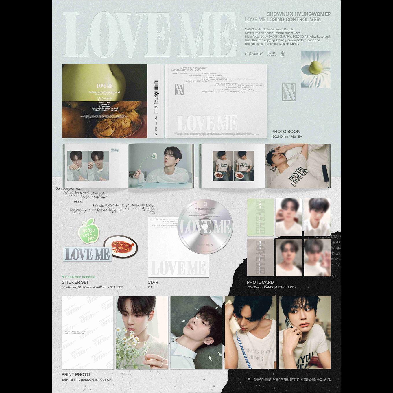 SHOWNU X HYUNGWON (MONSTA X) [LOVE ME] LOSING CONTROL VER. EP Album + Free Gift
